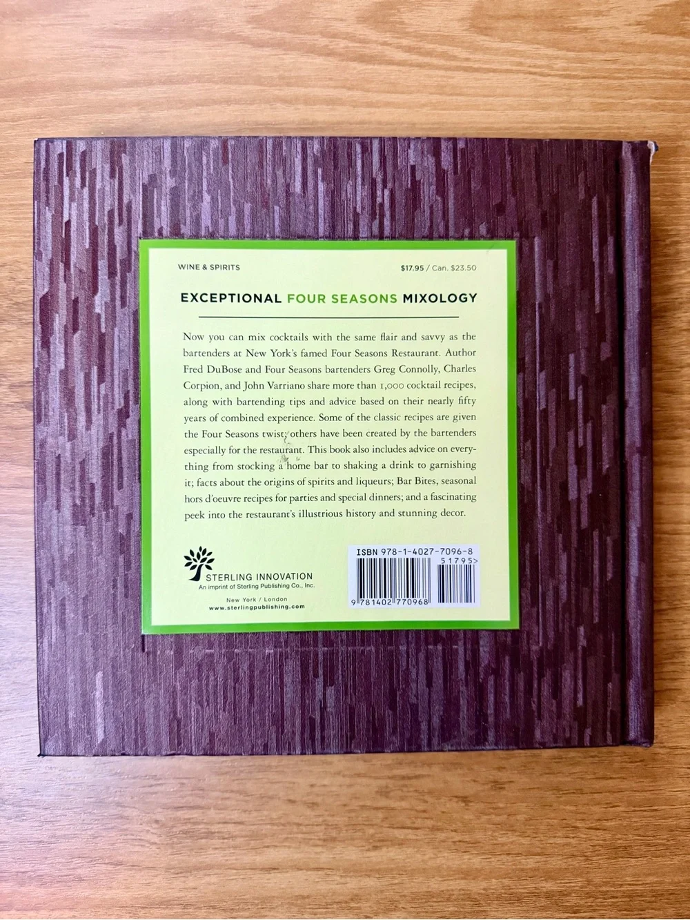 The Four Seasons Book of Cocktails: Tips, Techniques, and More Than 1,000 - GOOD